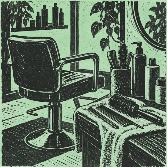 Illustration of beauty businesses equipment and workspace